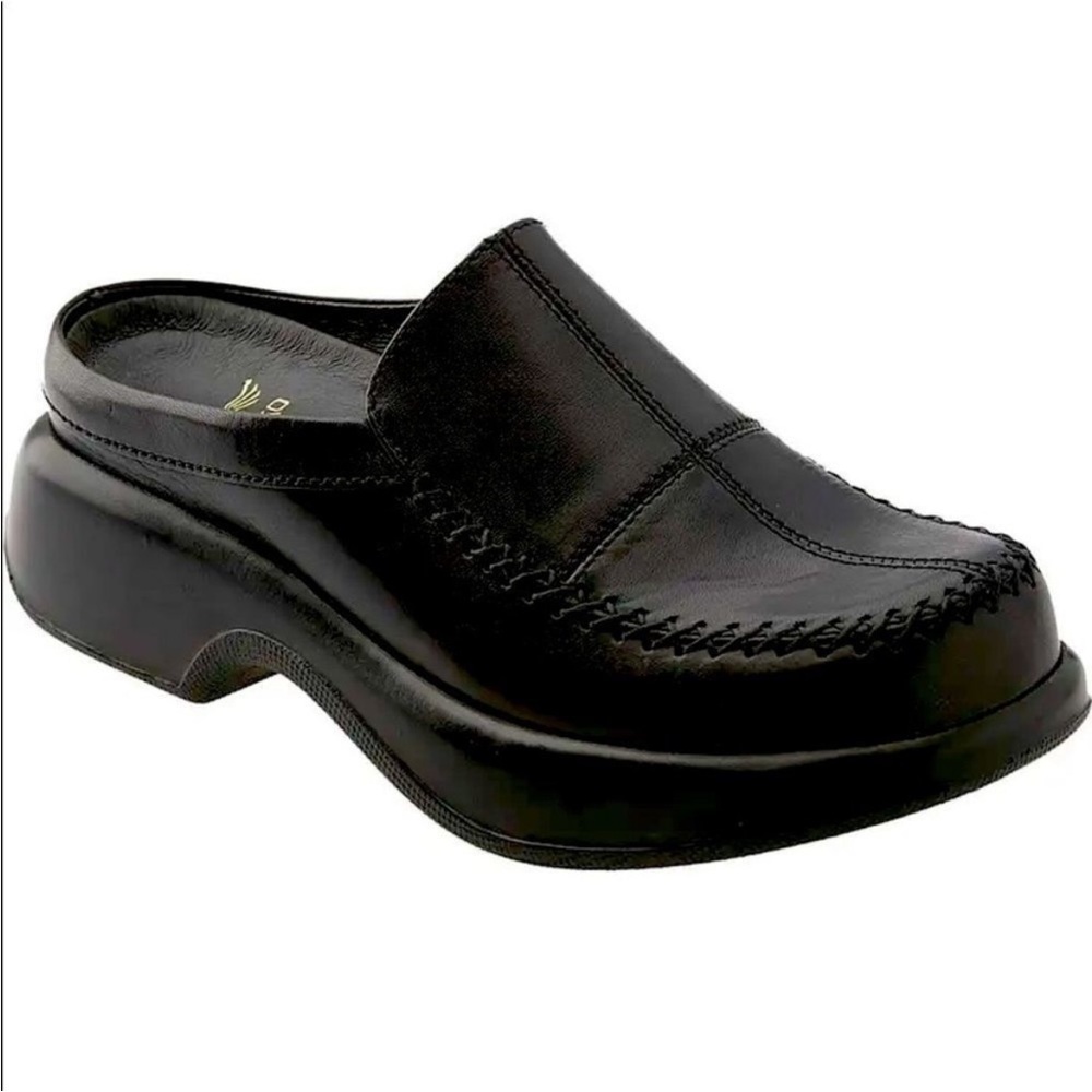Dansko Madigan Cabrio Leather Clogs Mules Black Size 39